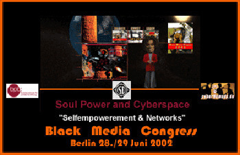 2002 black media congress, soul power and cyberspace poster